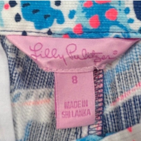 Lilly Pulitzer Starfish Print Women's Shorts Blue Pink Coastal Pattern Size 8 - Picture 8 of 9